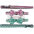 Atacado Pet Acessórios Puppy Moda Cotton Nylon Dog Leash E Collar